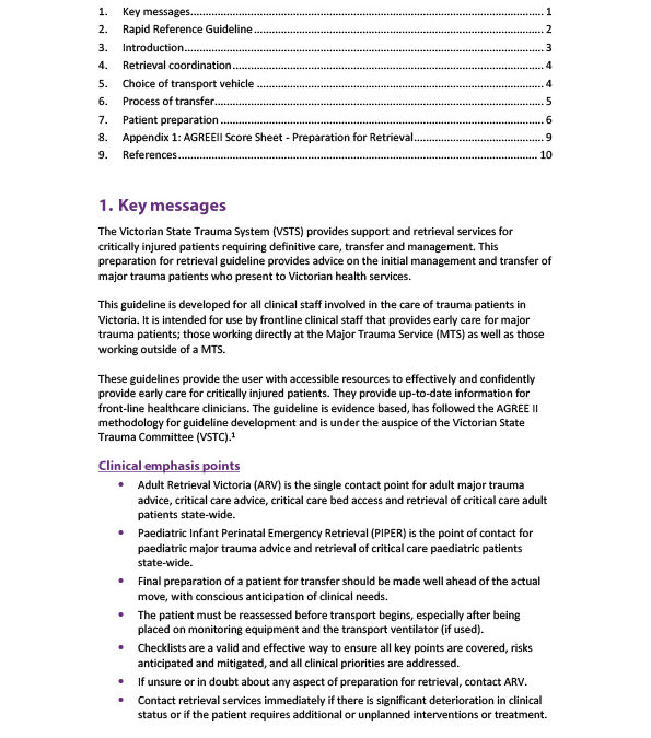 Preparation for Retrieval and Transfer PDF