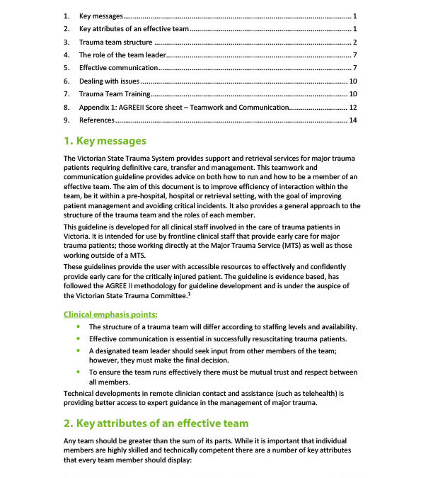 Teamwork and Communication Guideline PDF
