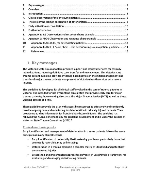 The Deteriorating Trauma Patient Guideline PDF